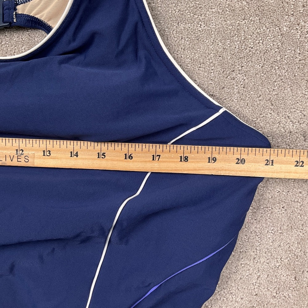 Lands End 1 Piece Swimsuit Womens 22W Navy Blue Training Modest Sporty Athletic - Picture 3 of 10